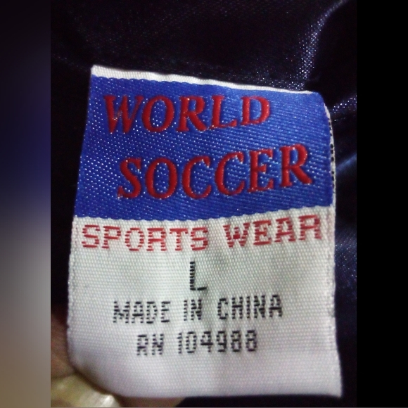 America Soccer Football Reverseable Satin Varsity Team Jacket Coat Men's L Blue - Picture 15 of 15